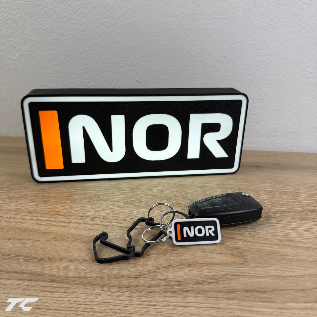 Lando Norris F1 Bundle – Silverstone Circuit Keychain, LED Lamp, Wall Art & Magnet – Formula 1 Gifts for Fans