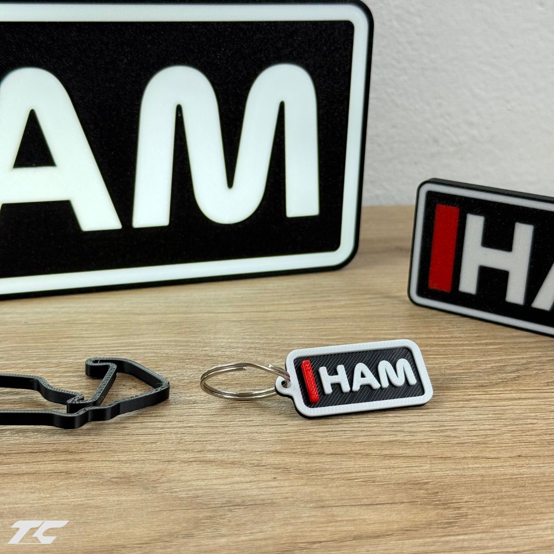 Lewis Hamilton F1 Bundle – Silverstone Circuit Keychain, LED Lamp, Wall Art & Magnet – Formula 1 Gifts for Fans
