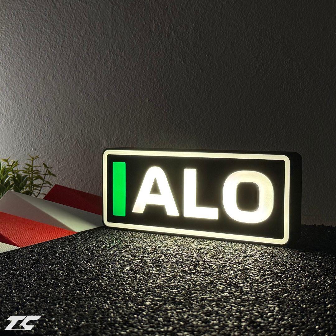 Formula 1 Fernando Alonso LED Lighting Lamp, F1 Racing