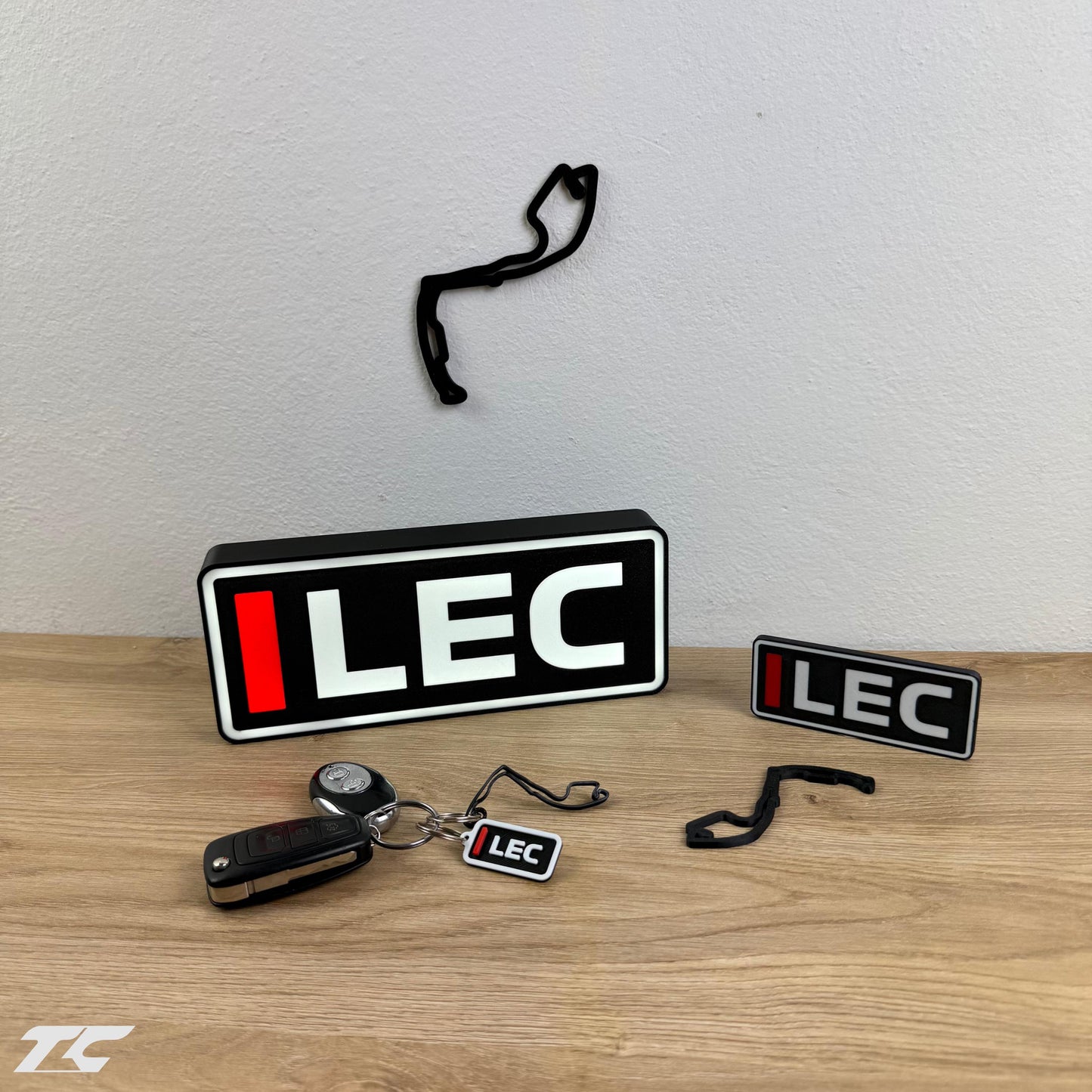 Charles Leclerc F1 Bundle – Monaco Circuit Keychain, LED Lamp, Wall Art & Magnet – Formula 1 Gifts for Fans