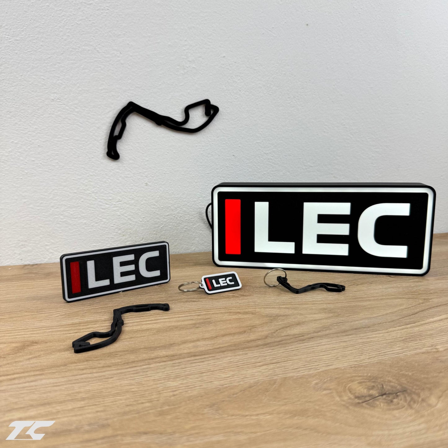 Charles Leclerc F1 Bundle – Monaco Circuit Keychain, LED Lamp, Wall Art & Magnet – Formula 1 Gifts for Fans