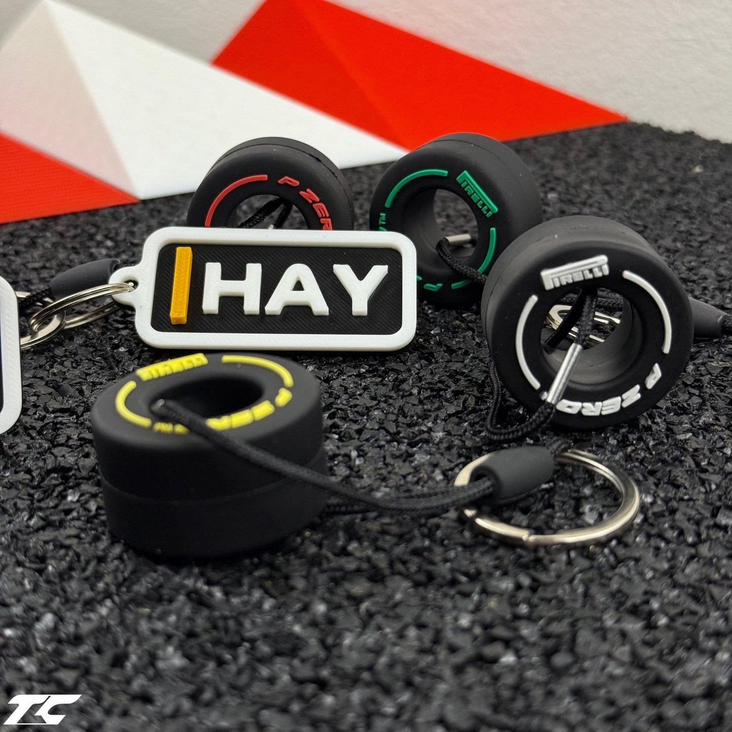 F1 The Movie Keychain + Tyre – Driver Tag with Compound Choice | Sonny Hayes or Joshua Pearce