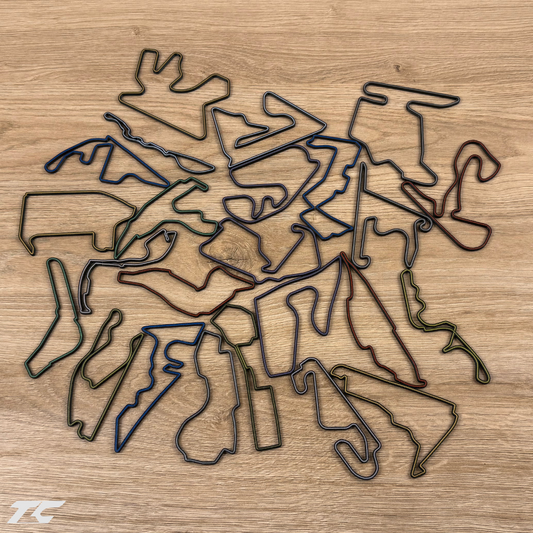 Formula 1 Circuits Fridge Magnets - Custom colored line version
