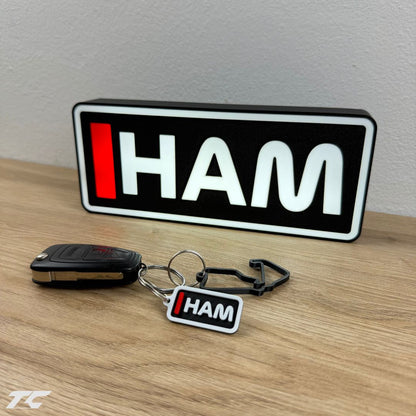 Lewis Hamilton F1 Bundle – Silverstone Circuit Keychain, LED Lamp, Wall Art & Magnet – Formula 1 Gifts for Fans