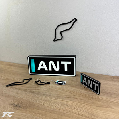Kimi Antonelli F1 Bundle – Imola Circuit Keychain, LED Lamp, Wall Art & Magnet – Formula 1 Gifts for Fans
