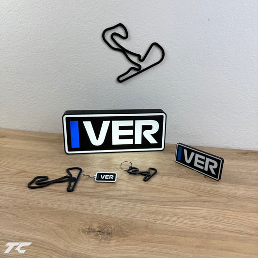 Max Verstappen F1 Bundle – Zandvoort Circuit Keychain, LED Lamp, Wall Art & Magnet – Formula 1 Gifts for Fans