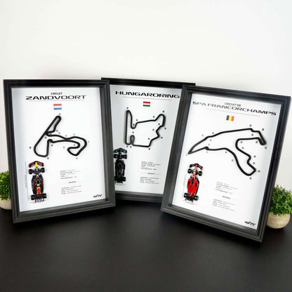 F1 Frame with Car and 3D Track | F1 Wall Art | 40x30cm | Corners Numbers.2