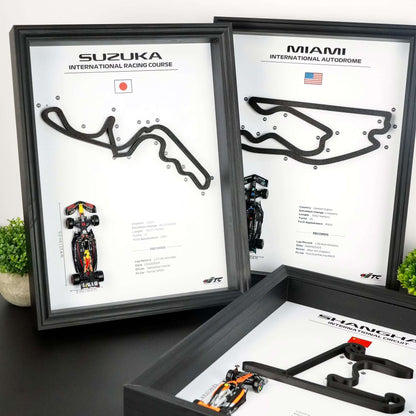 F1 Frame with Car and 3D Track | F1 Wall Art | 40x30cm | Corners Numbers.2