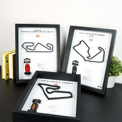 F1 Frame with Car and 3D Track | F1 Wall Art | 40x30cm | Corners Numbers