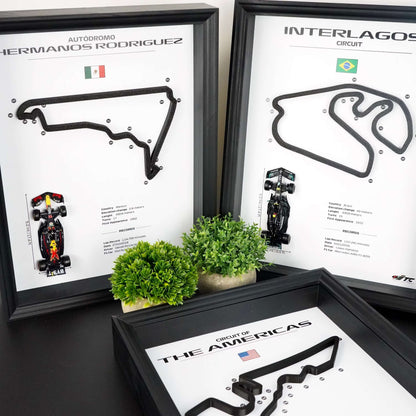 F1 Frame with Car and 3D Track | F1 Wall Art | 40x30cm | Corners Numbers.2