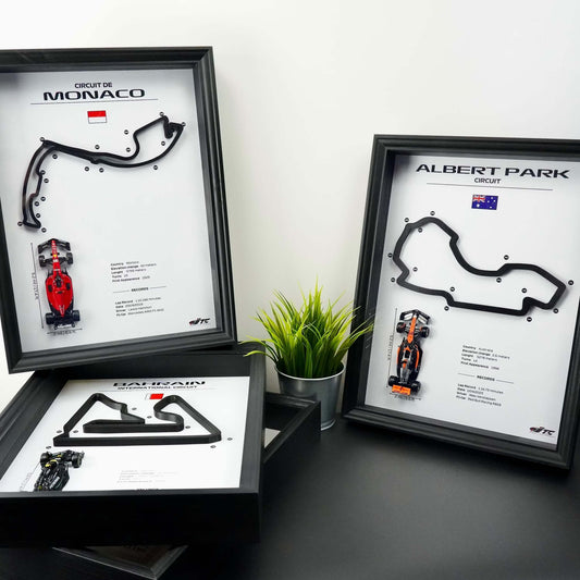 F1 Frame with Car and 3D Track | F1 Wall Art | 40x30cm | Corners Numbers.2